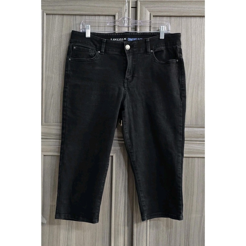 Lincoln Outfitters Womens Comfort Flex Below The Knee Capri Sz 14 Black